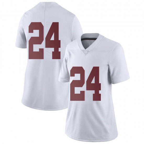 Alabama Crimson Tide Women's Clark Griffin #24 No Name White NCAA Nike Authentic Stitched College Football Jersey OJ16E64JR